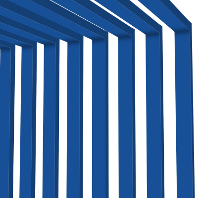 Декоративные рейки металлические RAL5005/5005 Синий Сигнал двусторонний на стенах и потолке в сборе